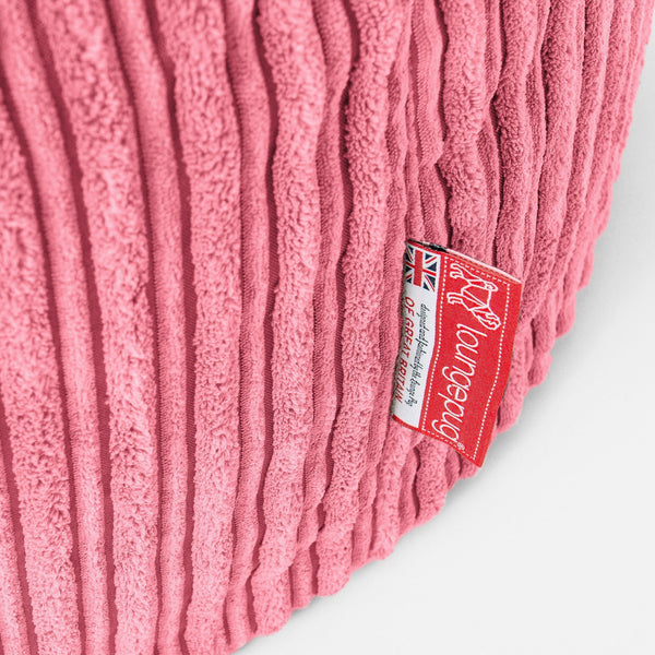 Large Footstool - Cord Coral Pink Fabric Close-up Image