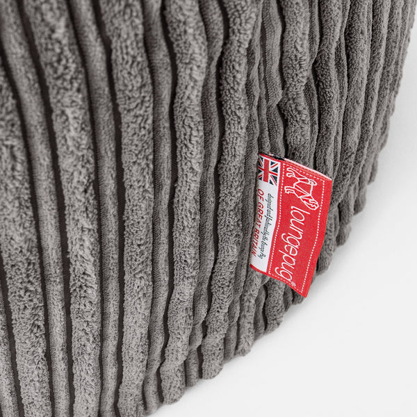 High Back Support Cuddle Cushion - Cord Graphite Grey Fabric Close-up Image