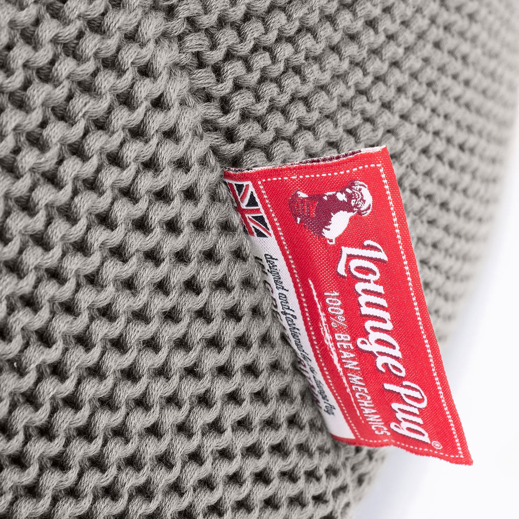 Highback Bean Bag Chair - 100% Cotton Ellos Graphite Grey 03