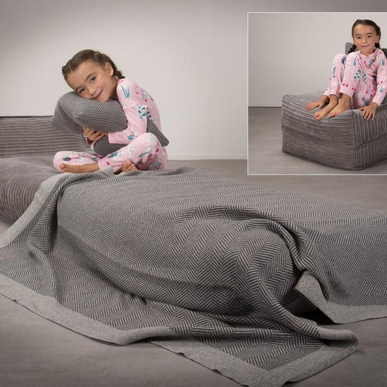 Avery - Single Futon Chair Bed, Folding Bed, Guest Bed By Lounge Pug, Cord Graphite