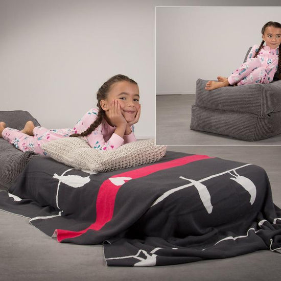 Avery - Single Futon Chair Bed, Folding Bed, Guest Bed By Lounge Pug, Pom Pom Charcoal