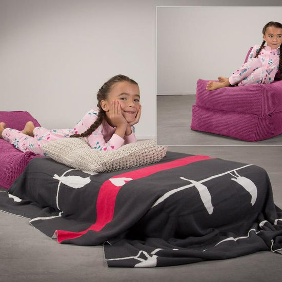 Avery - Single Futon Chair Bed, Folding Bed, Guest Bed By Lounge Pug, Pom Pom Pink