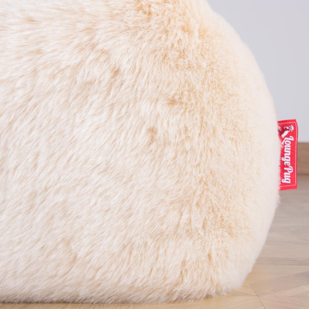 LOUNGE PUG - Large Faux Fur Sheepskin - Bean Bag For Adults - MAMMOTH - GIANT Beanbag UK - White