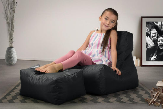 Children's Outdoor Lounger Beanbag - SmartCanvas™ Black 02