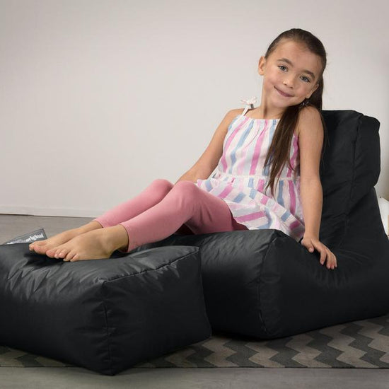 Children's Outdoor Lounger Beanbag - SmartCanvas™ Black 02