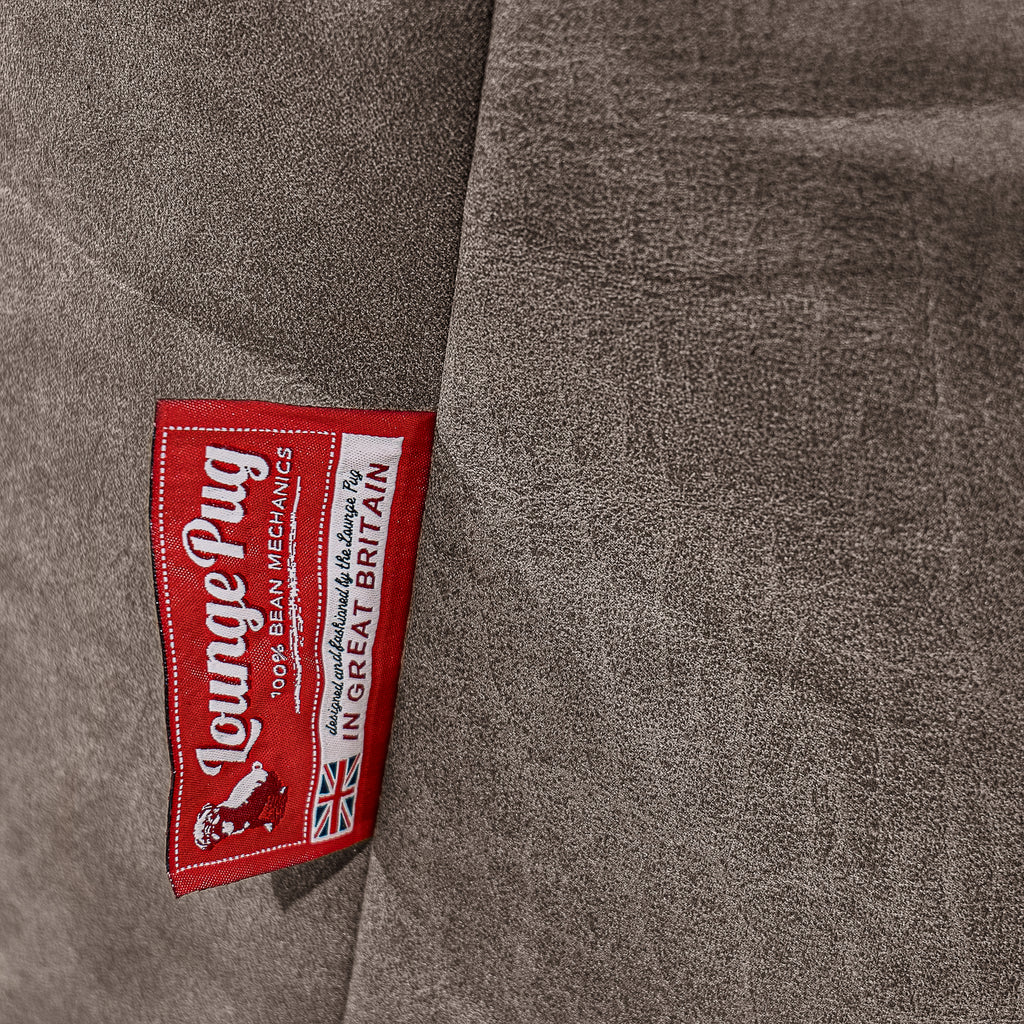 The 3 Seater Albert Sofa Bean Bag - Distressed Leather Natural Slate 03