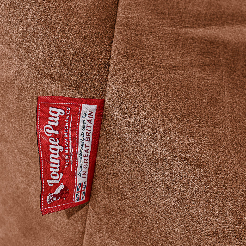 XXL Cuddle Cushion - Distressed Leather British Tan 02