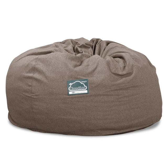 Lounge Pug, CloudSac 1010 XXL - Memory Foam XXL Giant Bean Bag Sofa / Love Seat, Interalli Wool Biscuit
