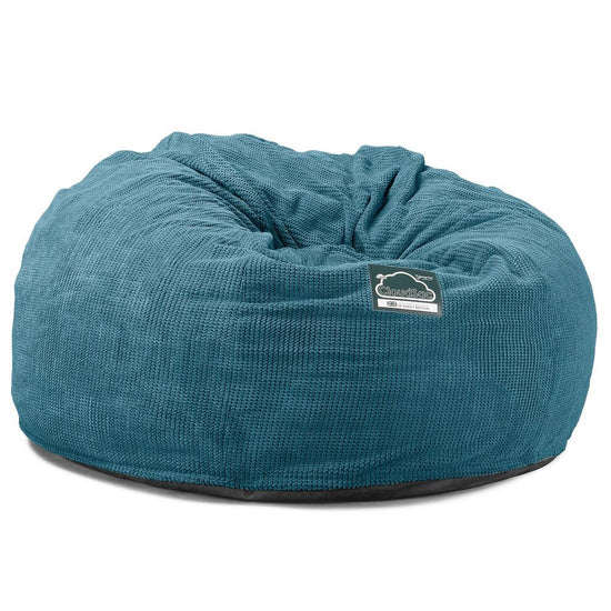 Lounge Pug, CloudSac 1010 XXL - Memory Foam XXL Giant Bean Bag Sofa / Love Seat, Pom Pom Aegean