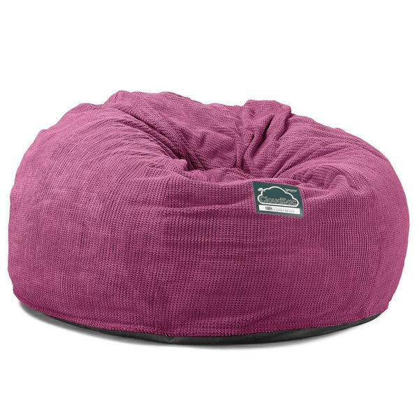 Lounge Pug, CloudSac 1010 XXL - Memory Foam XXL Giant Bean Bag Sofa / Love Seat, Pom Pom Pink