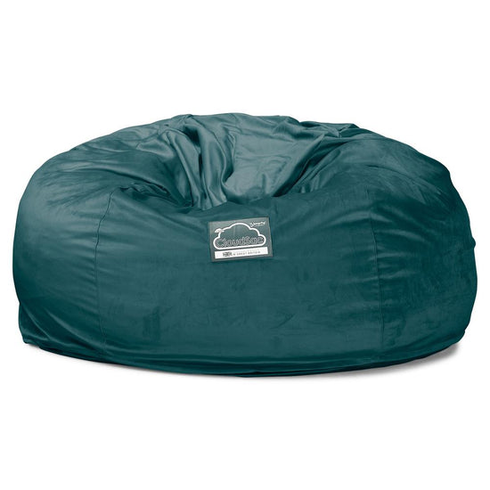 Lounge Pug, CloudSac 1010 XXL - Memory Foam XXL Giant Bean Bag Sofa / Love Seat, Velvet Teal