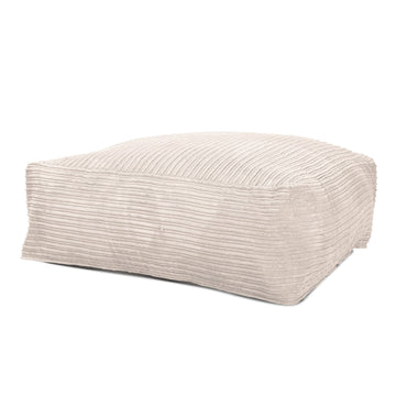 Lounge Pug, CloudSac 250 - Memory Foam Ottoman Pouf, Cord Ivory