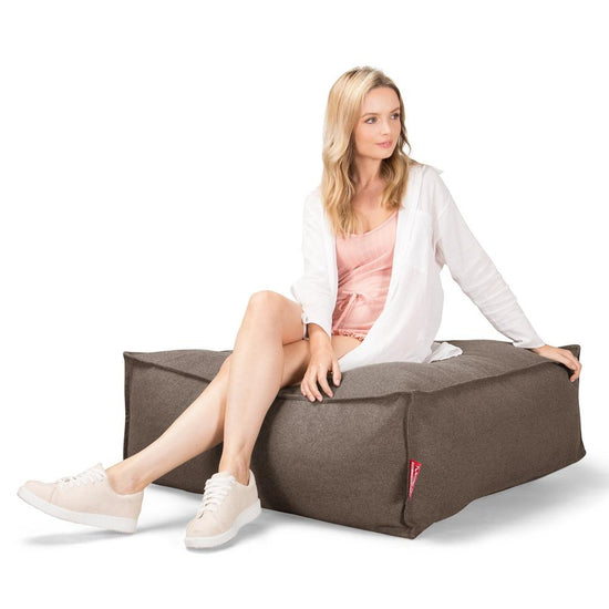 Lounge Pug, CloudSac 250 - Memory Foam Ottoman Pouf, Interalli Wool Biscuit