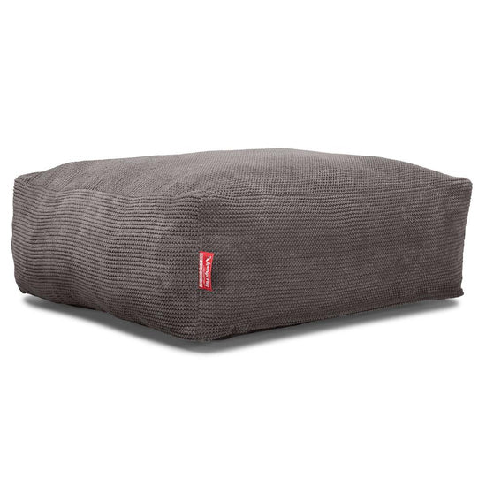 Lounge Pug, CloudSac 250 - Memory Foam Ottoman Pouf, Pom Pom Charcoal