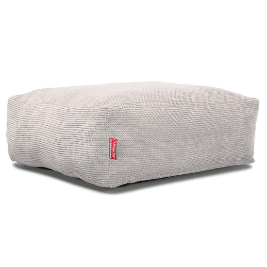 Lounge Pug, CloudSac 250 - Memory Foam Ottoman Pouf, Pom Pom Ivory