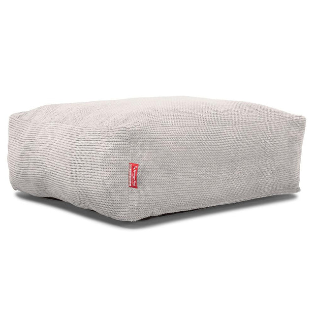Lounge Pug, CloudSac 250 - Memory Foam Ottoman Pouf, Pom Pom Ivory