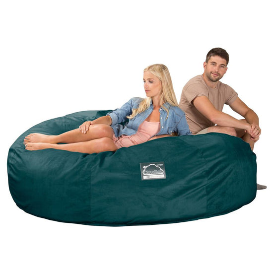 CloudSac 3000 XXL King Sized Memory Foam Beanbag Sofa - Velvet Teal 05