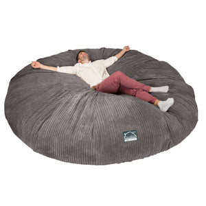 CloudSac 5000 XXXXXL Titanic Memory Foam Beanbag Sofa - Cord Graphite Grey