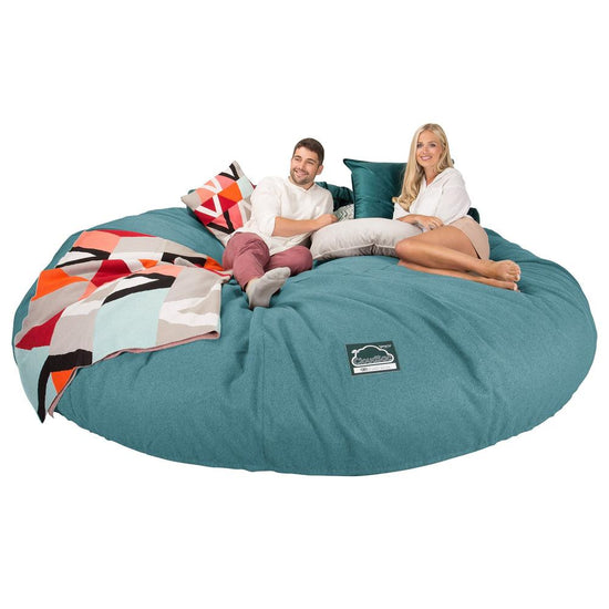 CloudSac 5000 XXXXXL Titanic Memory Foam Beanbag Sofa - Interalli Wool Aqua 05