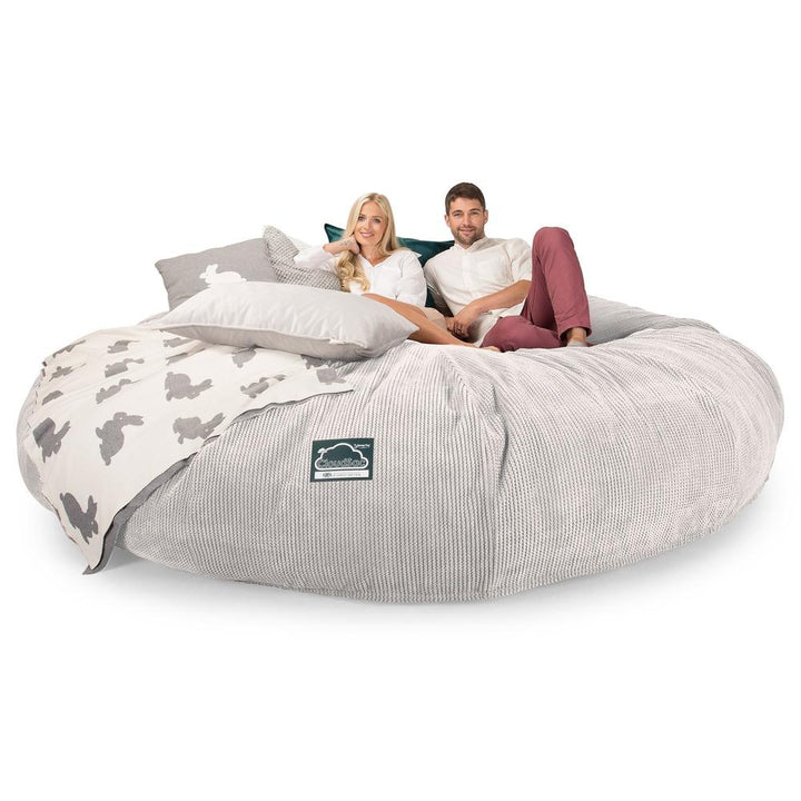 CloudSac 5000 XXXXXL Titanic Memory Foam Beanbag Sofa - Pom Pom Ivory 03