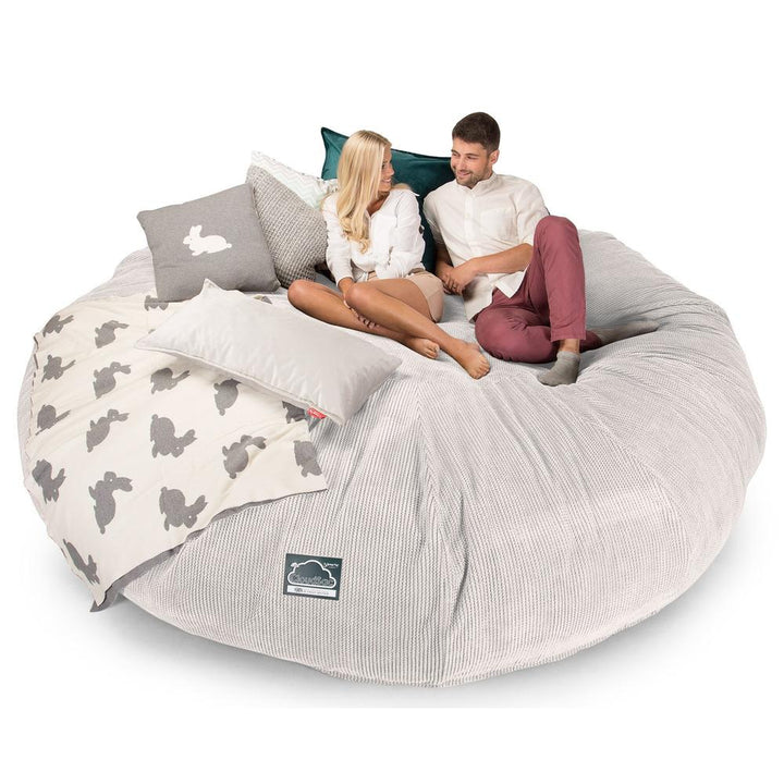 CloudSac 5000 XXXXXL Titanic Memory Foam Beanbag Sofa - Pom Pom Ivory 01