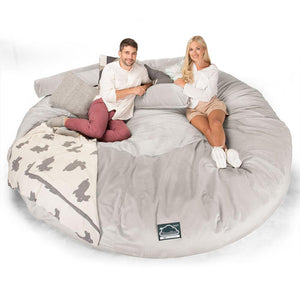 CloudSac 5000 XXXXXL Titanic Memory Foam Beanbag Sofa - Velvet Silver