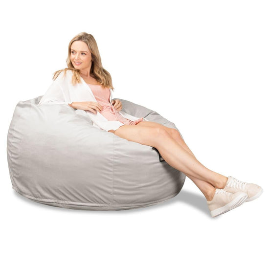 CloudSac 510 XL Large Memory Foam Beanbag - Velvet Silver 03