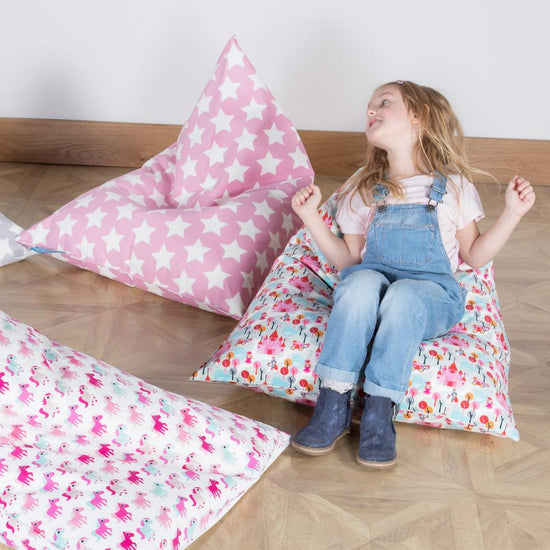 Kids' Beanbag Pod - Print Pink Star 02