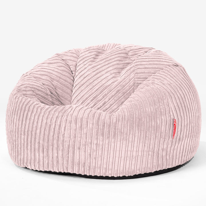 LOUNGE PUG, CloudSac 200 Kids, Bean Bag Sofa, Memory Foam Giant Childrens Beanbag, Cord Blush Pink