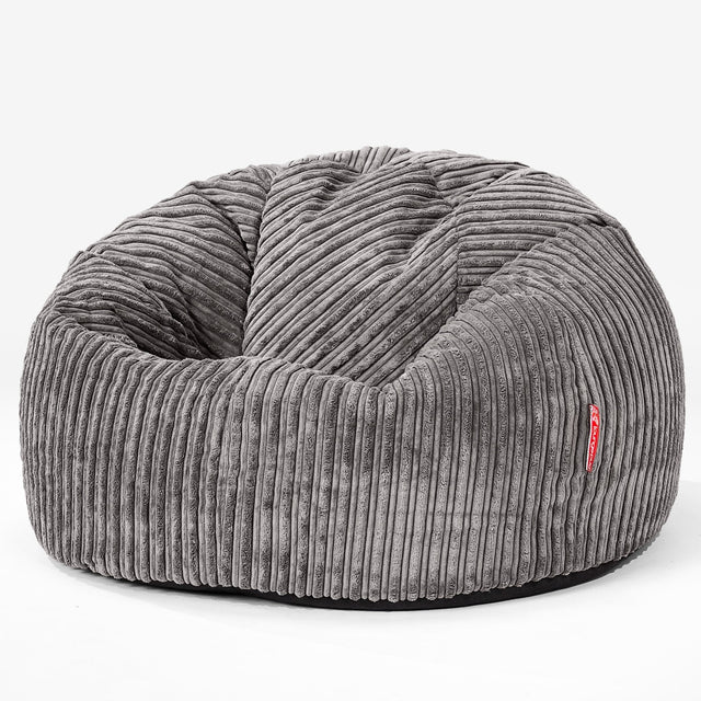 Lounge Pug, CloudSac 200 Kids - Bean Bag Sofa, Memory Foam Giant Childrens Beanbag, Cord Graphite