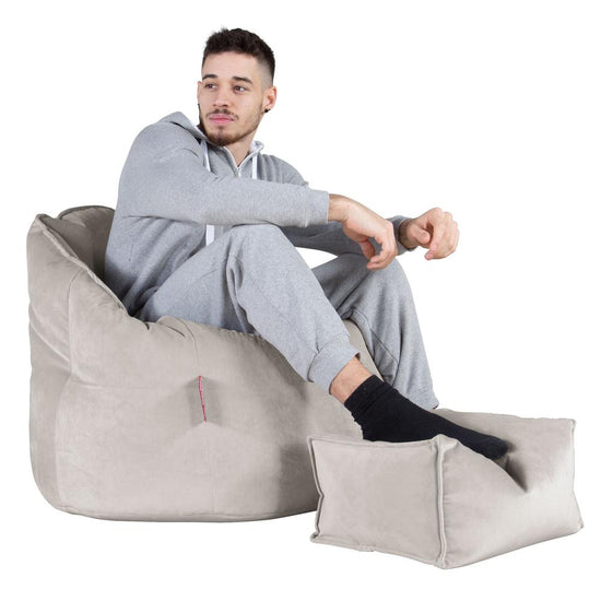 Cuddle Up Beanbag Chair - Velvet Silver 05