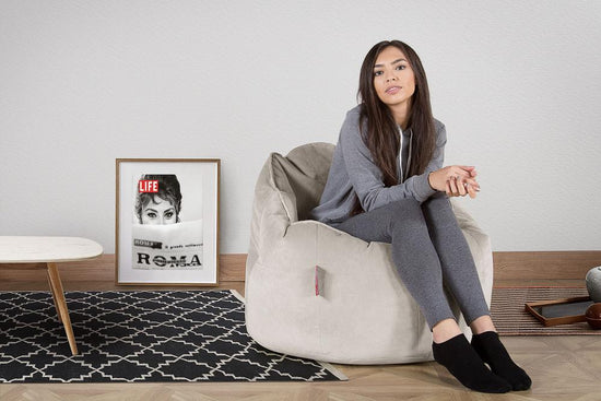 Cuddle Up Beanbag Chair - Velvet Silver 02
