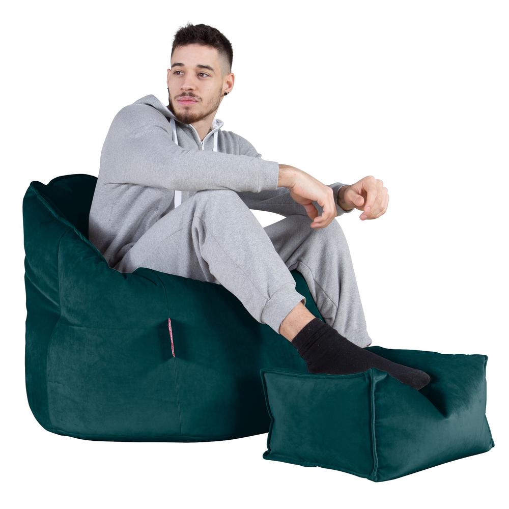 Cuddle Up Beanbag Chair - Velvet Teal 05
