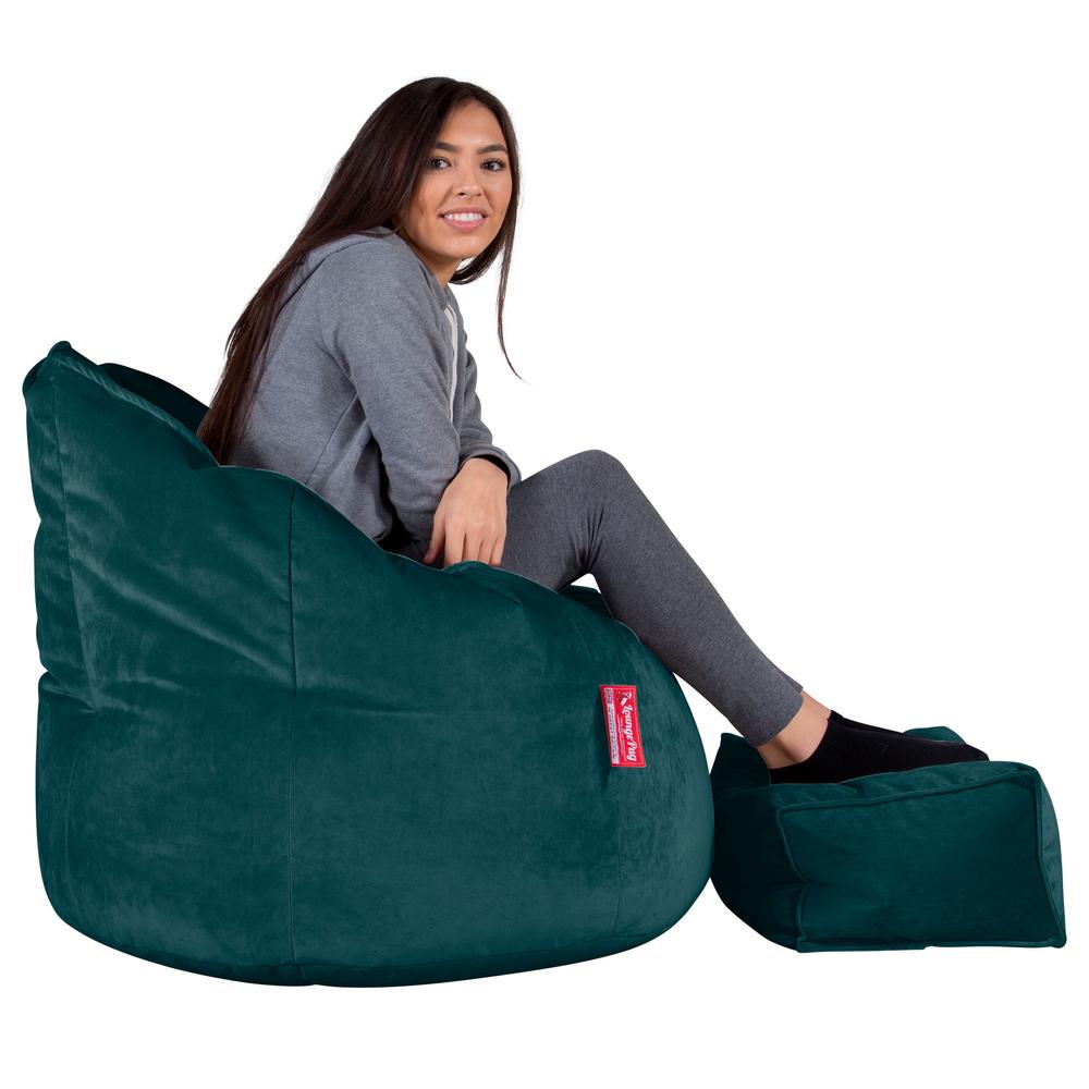 Cuddle Up Beanbag Chair - Velvet Teal 03