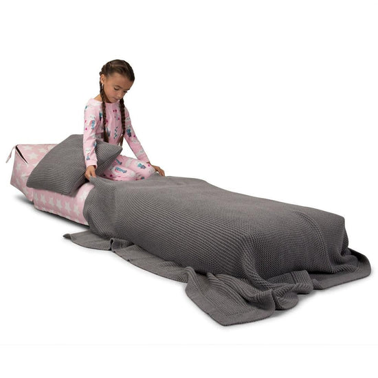 Avery - Single Futon Chair Bed, Folding Bed, Guest Bed By Lounge Pug, Prints Pink Star