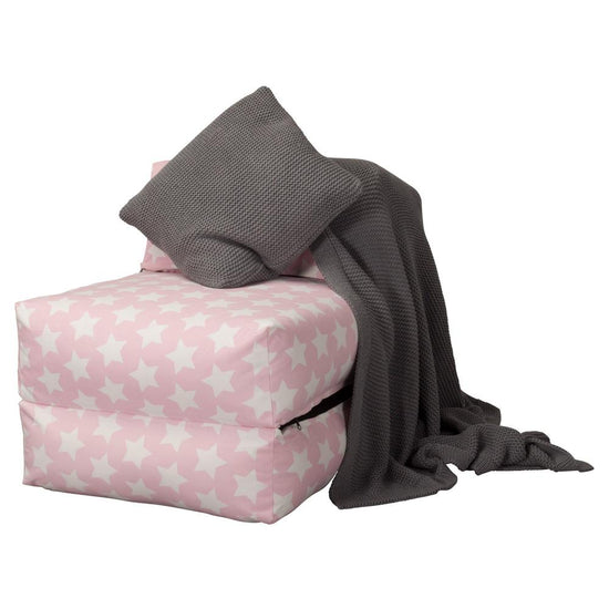 Avery - Single Futon Chair Bed, Folding Bed, Guest Bed By Lounge Pug, Prints Pink Star