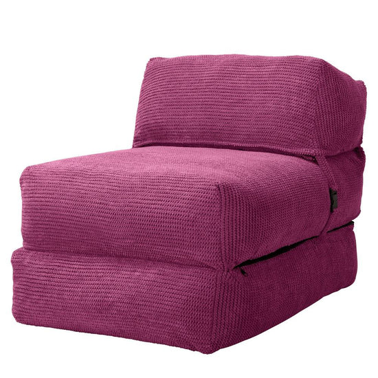 Avery - Single Futon Chair Bed, Folding Bed, Guest Bed By Lounge Pug, Pom Pom Pink