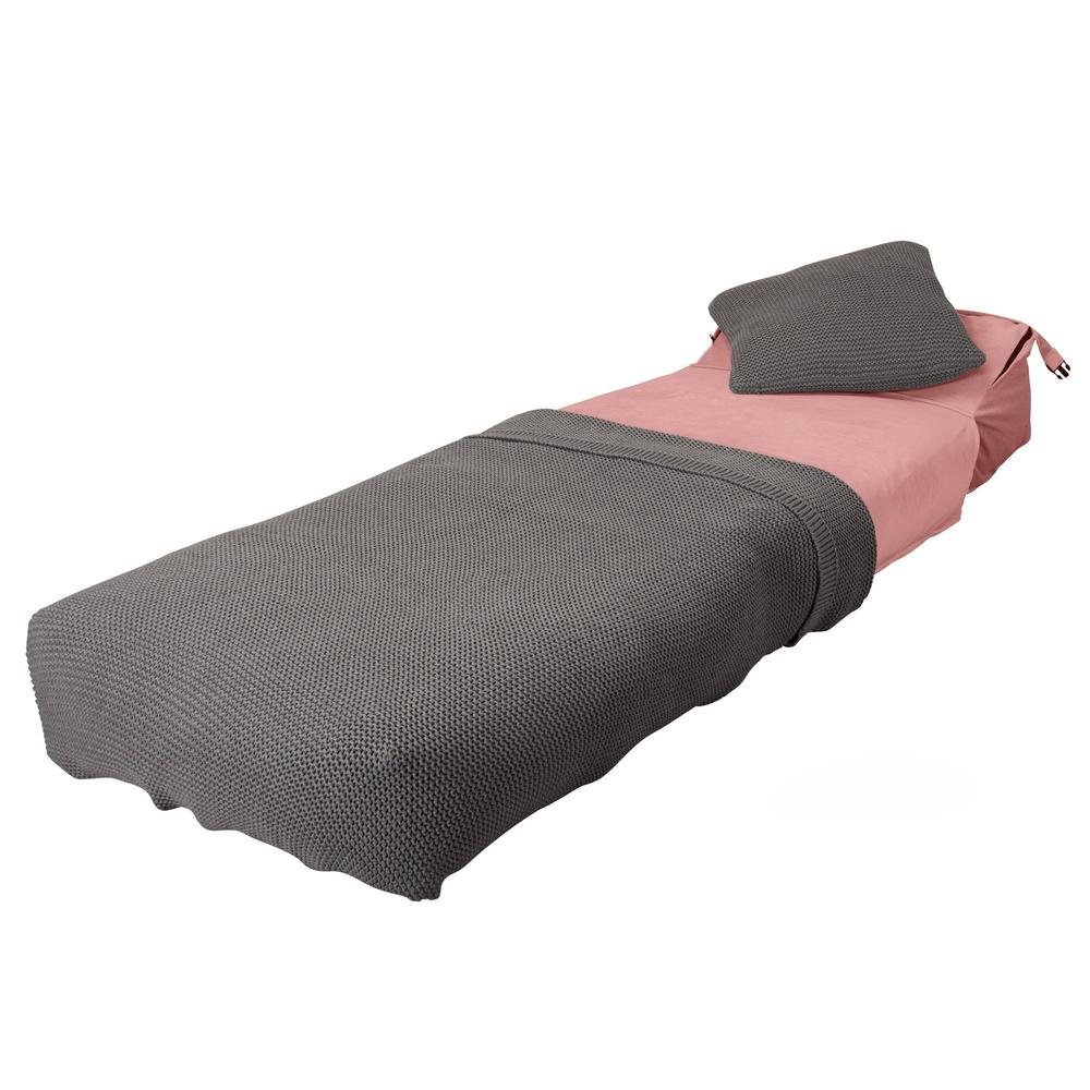 Avery - Single Futon Chair Bed, Folding Bed, Guest Bed By Lounge Pug, Velvet Rose Pink
