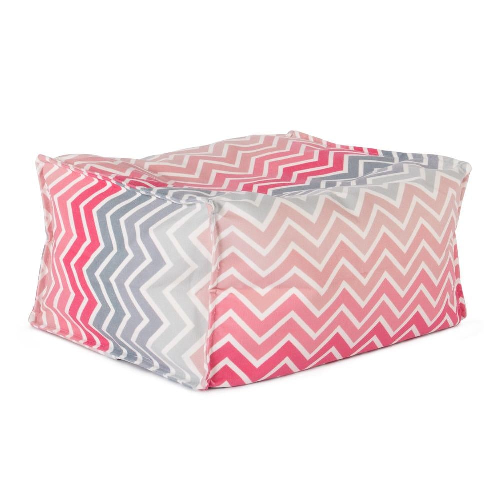 LOUNGE PUG - Print Chevron - Bean Bag Footstool - Small - PINK - (Size 20cm H x 35cm D x 45cm Wide)