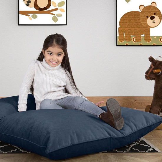 Junior Children's Beanbag - Velvet Midnight Blue 02