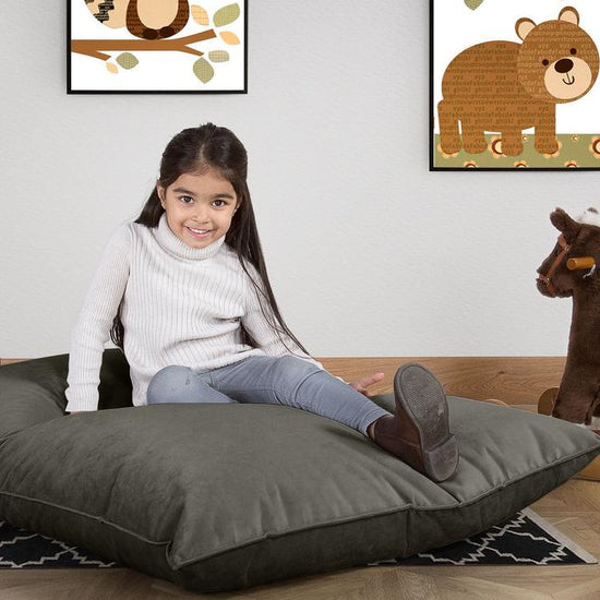 Junior Children's Beanbag - Velvet Graphite Grey 02