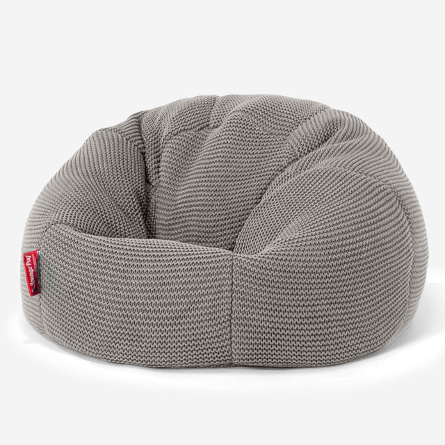 LOUNGE PUG - ELLOS KNIT - Kids' Bean Bag Chairs - CLASSIC Gaming Chair Beanbags - GRAPHITE GREY