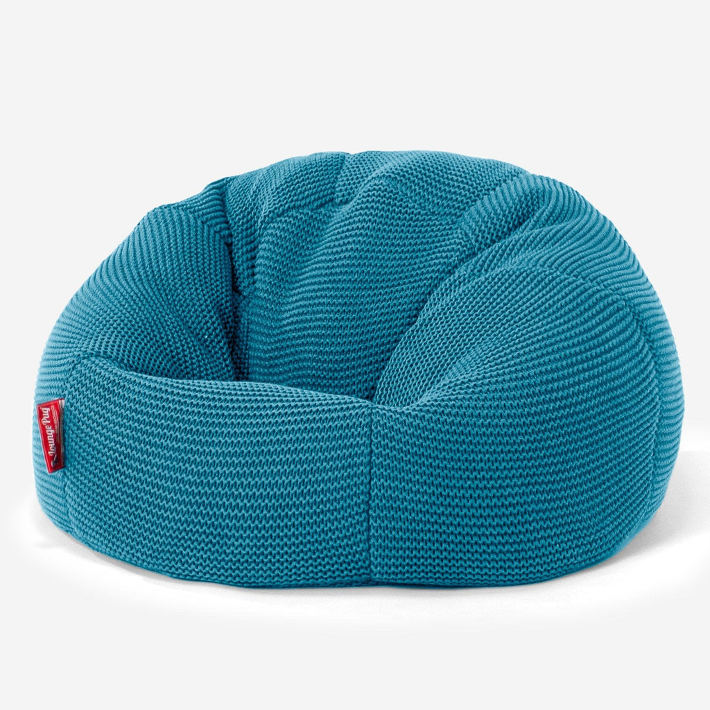 LOUNGE PUG - ELLOS KNIT - Kids' Bean Bag Chairs - CLASSIC Gaming Chair Beanbags - PETROL BLUE