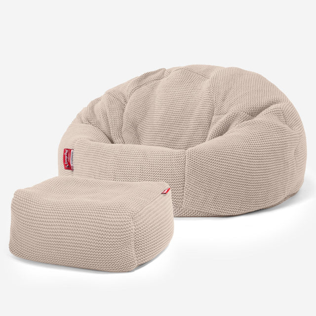 LOUNGE PUG - ELLOS KNIT - Bean Bag Chairs - CLASSIC Gaming Chair Beanbags - CREAM
