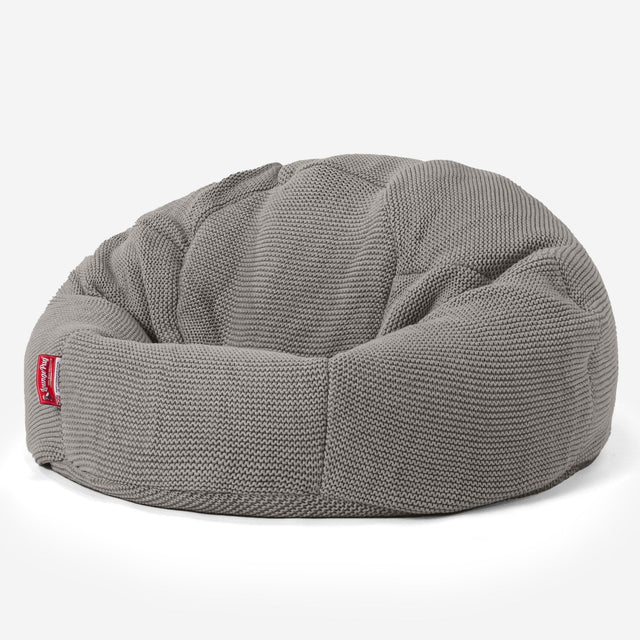 LOUNGE PUG - ELLOS KNIT - Bean Bag Chairs - CLASSIC Gaming Chair Beanbags - GRAPHITE GREY