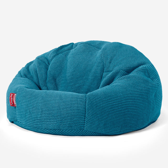 LOUNGE PUG - ELLOS KNIT - Bean Bag Chairs - CLASSIC Gaming Chair Beanbags - PETROL BLUE