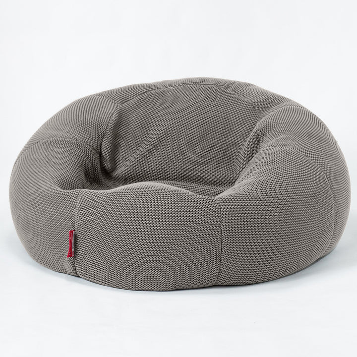 LOUNGE PUG - ELLOS KNIT - LUXURY Bean Bag SOFA - CLASSIC SOFA Beanbags UK - GRAPHITE GREY