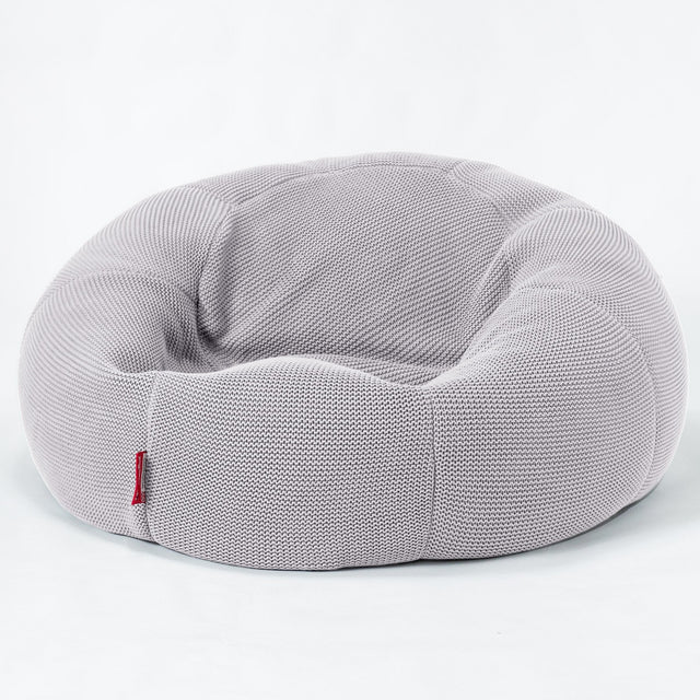 LOUNGE PUG - ELLOS KNIT - LUXURY Bean Bag SOFA - CLASSIC SOFA Beanbags UK - LIGHT GREY