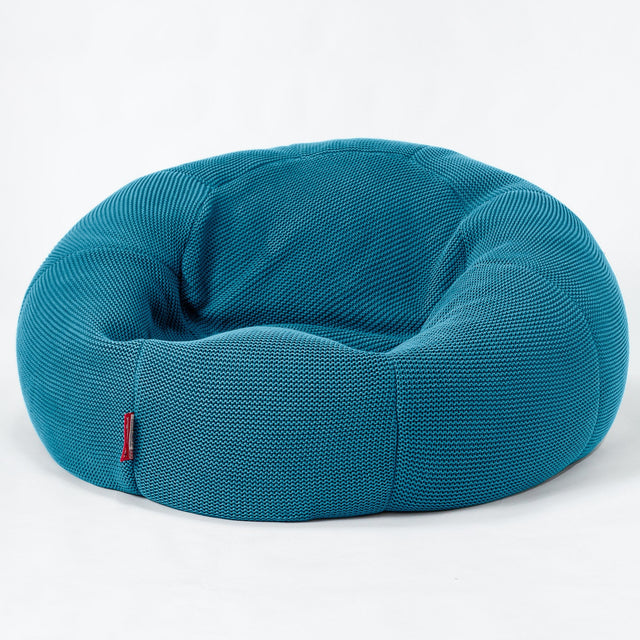 LOUNGE PUG - ELLOS KNIT - LUXURY Bean Bag SOFA - CLASSIC SOFA Beanbags UK - PETROL BLUE