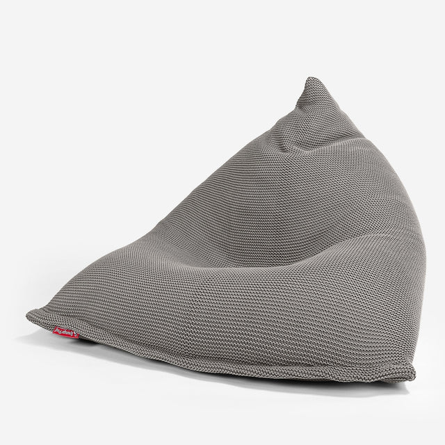 LOUNGE PUG - ELLOS KNIT - GAMING LOUNGER Bean Bag - POD Beanbag - GRAPHITE GREY